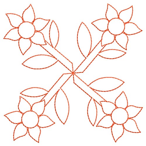Flowers Outline Machine Embroidery Design
