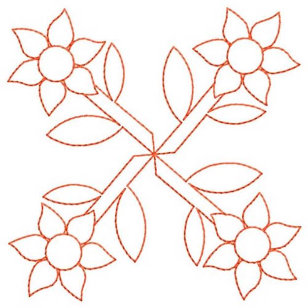 Picture of Flowers Outline Machine Embroidery Design