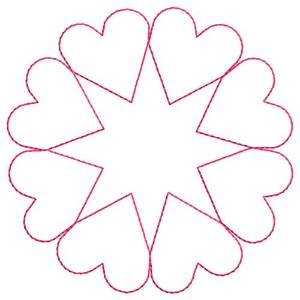 Picture of Heart Star Machine Embroidery Design