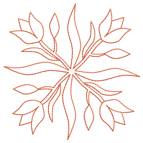 Tulips Outline Machine Embroidery Design