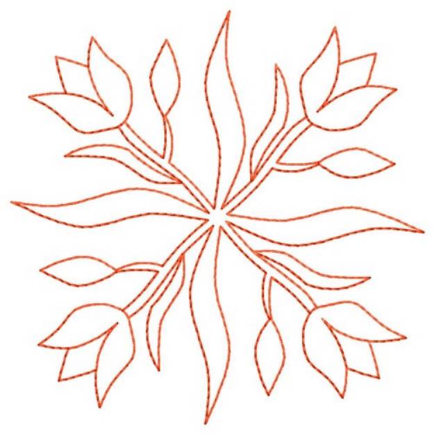 Picture of Tulips Outline Machine Embroidery Design