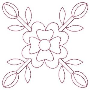 Picture of Flower & Buds Machine Embroidery Design