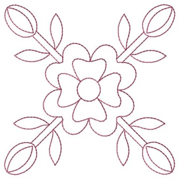 Picture of Flower & Buds Machine Embroidery Design