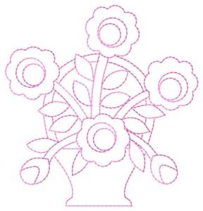 Picture of Flower Basket Machine Embroidery Design