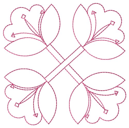 Lilies Outline Machine Embroidery Design