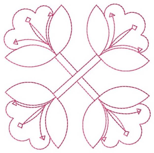 Picture of Lilies Outline Machine Embroidery Design