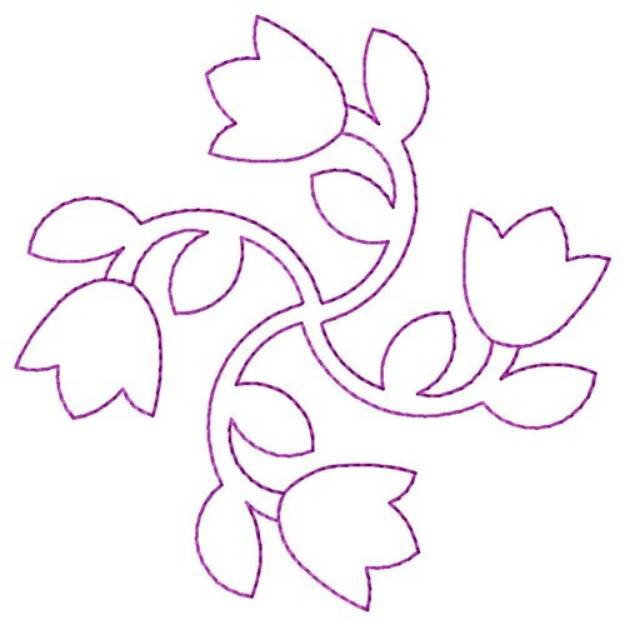 Picture of Tulips Swirl Machine Embroidery Design