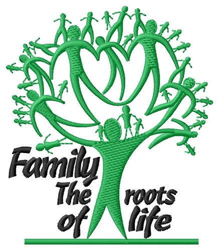 Family Tree Roots Machine Embroidery Design