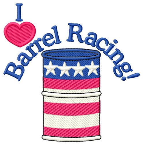 Love Barrel Racing Machine Embroidery Design