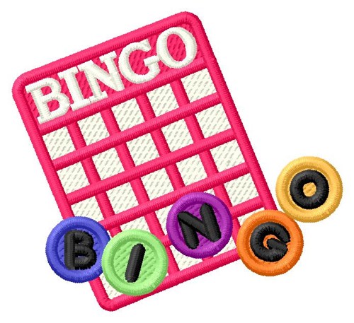 Bingo Card Machine Embroidery Design