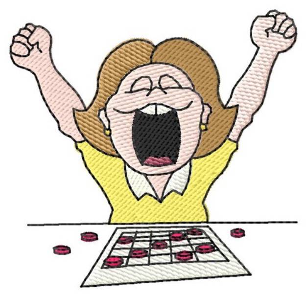Picture of Female Bingo Player Machine Embroidery Design