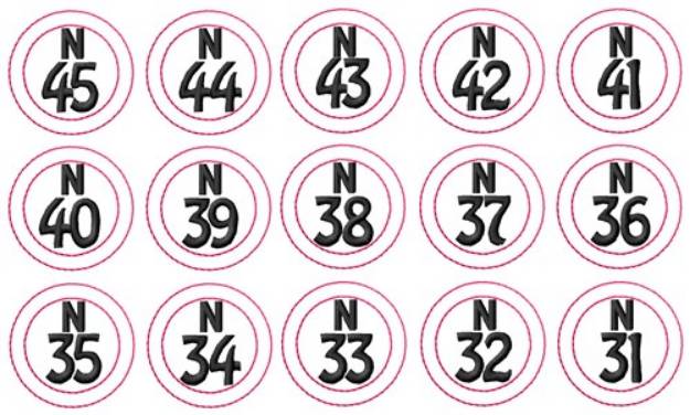 Picture of Bingo N Numbers Machine Embroidery Design