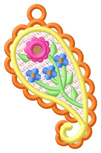 Paisley Floral Ornament Machine Embroidery Design