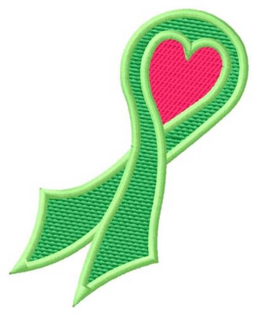 Picture of Green Awareness Ribbon Machine Embroidery Design