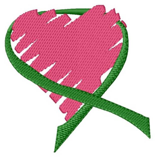 Picture of Heart Ribbon Organ Donor Machine Embroidery Design