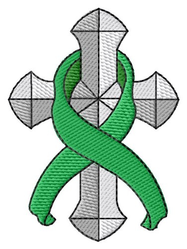 Cross Ribbon Machine Embroidery Design