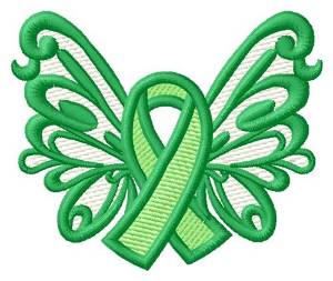 Picture of Butterfly Green Ribbon Machine Embroidery Design