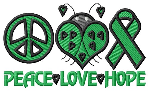 Peace Love Hope Machine Embroidery Design