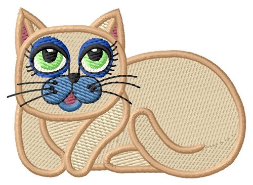 Curious Kitty Machine Embroidery Design