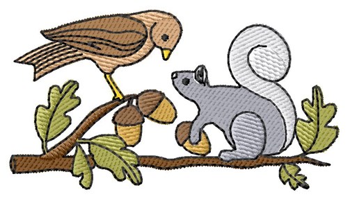 Bird/Squirrel Machine Embroidery Design