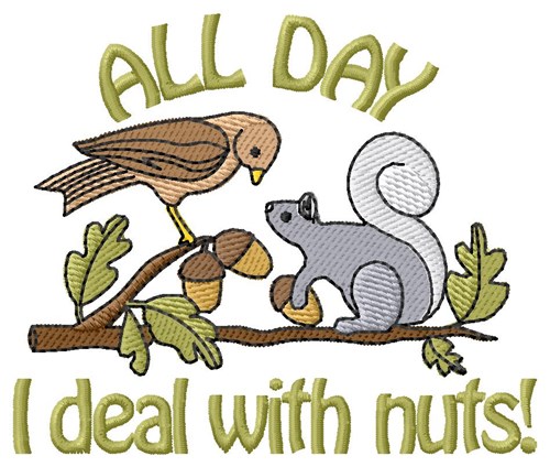 Squirrel And Nuts Machine Embroidery Design