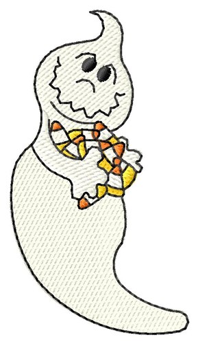 Ghost With Candy Machine Embroidery Design