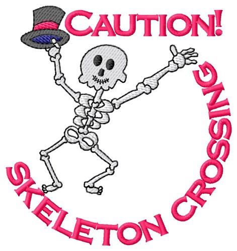 Skeleton Crossing Machine Embroidery Design