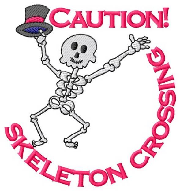 Picture of Skeleton Crossing Machine Embroidery Design