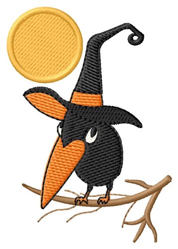 Witchy Crow Machine Embroidery Design