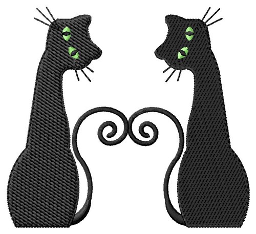Two Cats Machine Embroidery Design