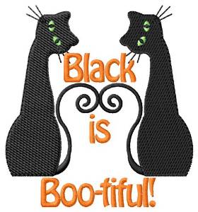 Picture of Boo-tiful Halloween Cat Machine Embroidery Design