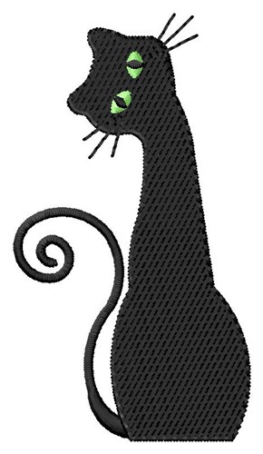 Halloween Black Cat Machine Embroidery Design