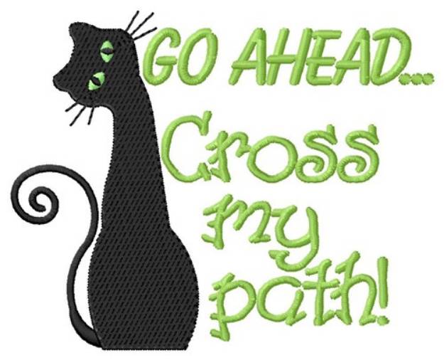 Picture of Black Cat Crossing Machine Embroidery Design
