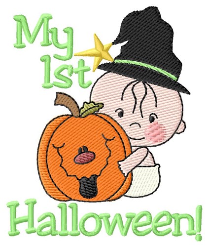Babys 1st Halloween! Machine Embroidery Design