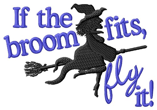 Witch Flying Broom Machine Embroidery Design