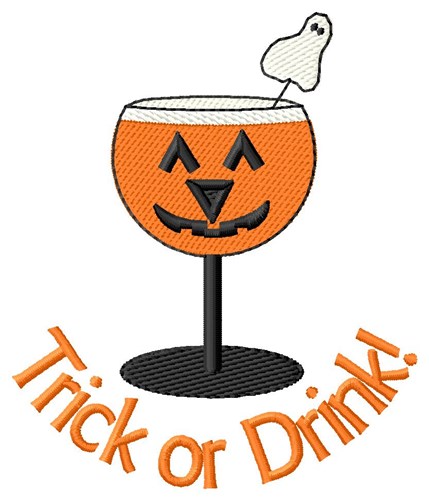Trick Or Drink! Machine Embroidery Design