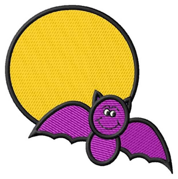 Picture of Halloween Moon Bat Machine Embroidery Design