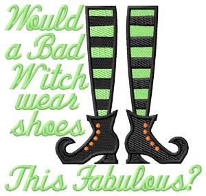 Picture of Fabulous Witch Shoes Machine Embroidery Design