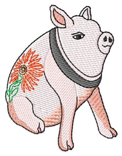 Piggy On Farm Machine Embroidery Design
