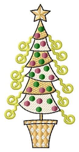 Merry Xmas Tree Machine Embroidery Design