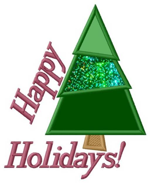 Picture of Merry Xmas Tree Machine Embroidery Design