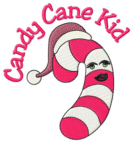 Candy Cane Kid Machine Embroidery Design