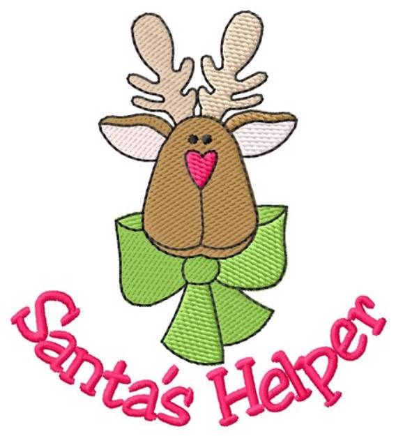 Picture of Santas Helper Reindeer Machine Embroidery Design