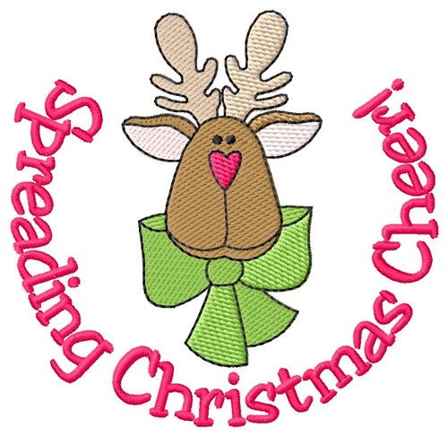 Reindeer Christmas Cheer Machine Embroidery Design