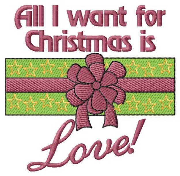 Picture of Love Peace Xmas Machine Embroidery Design
