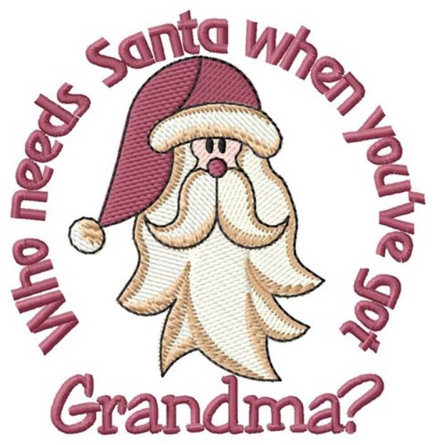 Picture of Grandma Is My Santa Machine Embroidery Design