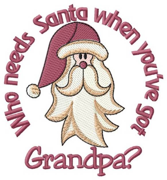 Picture of Grandpa Is My Santa Machine Embroidery Design