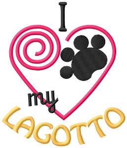 Picture of I Love My Lagotto Machine Embroidery Design