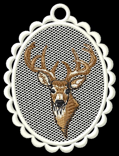 Deer Head Ornament Machine Embroidery Design