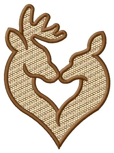 Deer Kiss Machine Embroidery Design